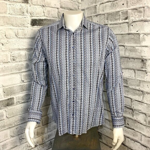 Etro Geometric Print Casual Button Down Shirt - Picture 1 of 13